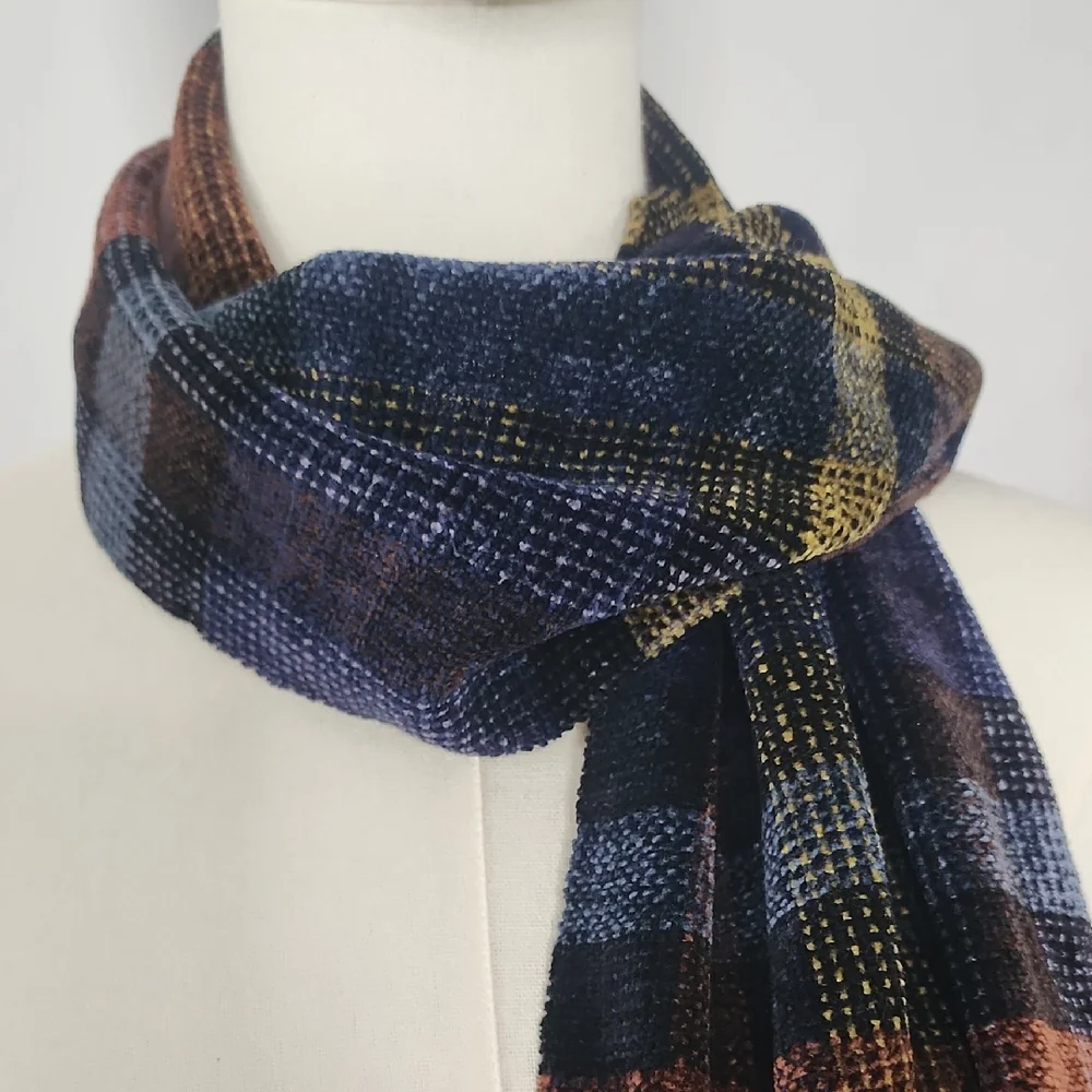 Vintage Multicolor Plaid Scarf